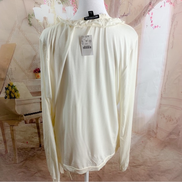 NEW J Crew Ruffle Faux Wrap Blouse in Ivory - Picture 8 of 11
